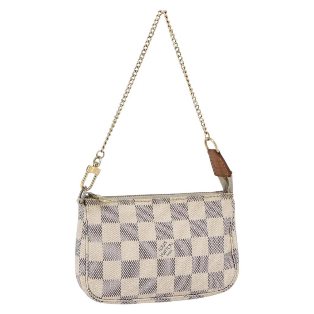 Louis Vuitton Damier Azur Mini Pochette Accessoires Pouch N63005 Lv Auth Hk3216
